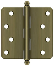 Deltana S44R4-BT 4" x 4" Plain Bearing 1/4" Radius Corner Door Hinge - Pair