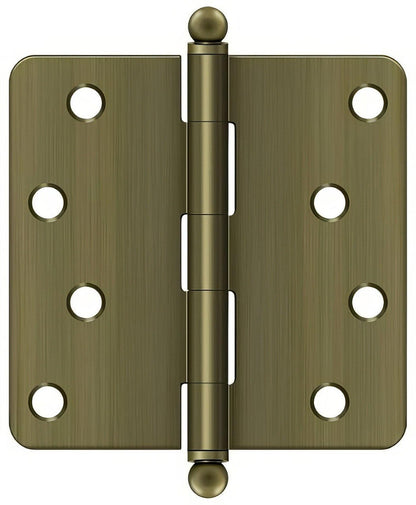 Deltana S44R4-BT 4" x 4" Plain Bearing 1/4" Radius Corner Door Hinge - Pair
