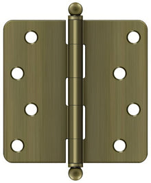 Deltana S44R4-BT 4" x 4" Plain Bearing 1/4" Radius Corner Door Hinge - Pair
