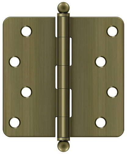 Deltana S44R4-BT 4" x 4" Plain Bearing 1/4" Radius Corner Door Hinge - Pair