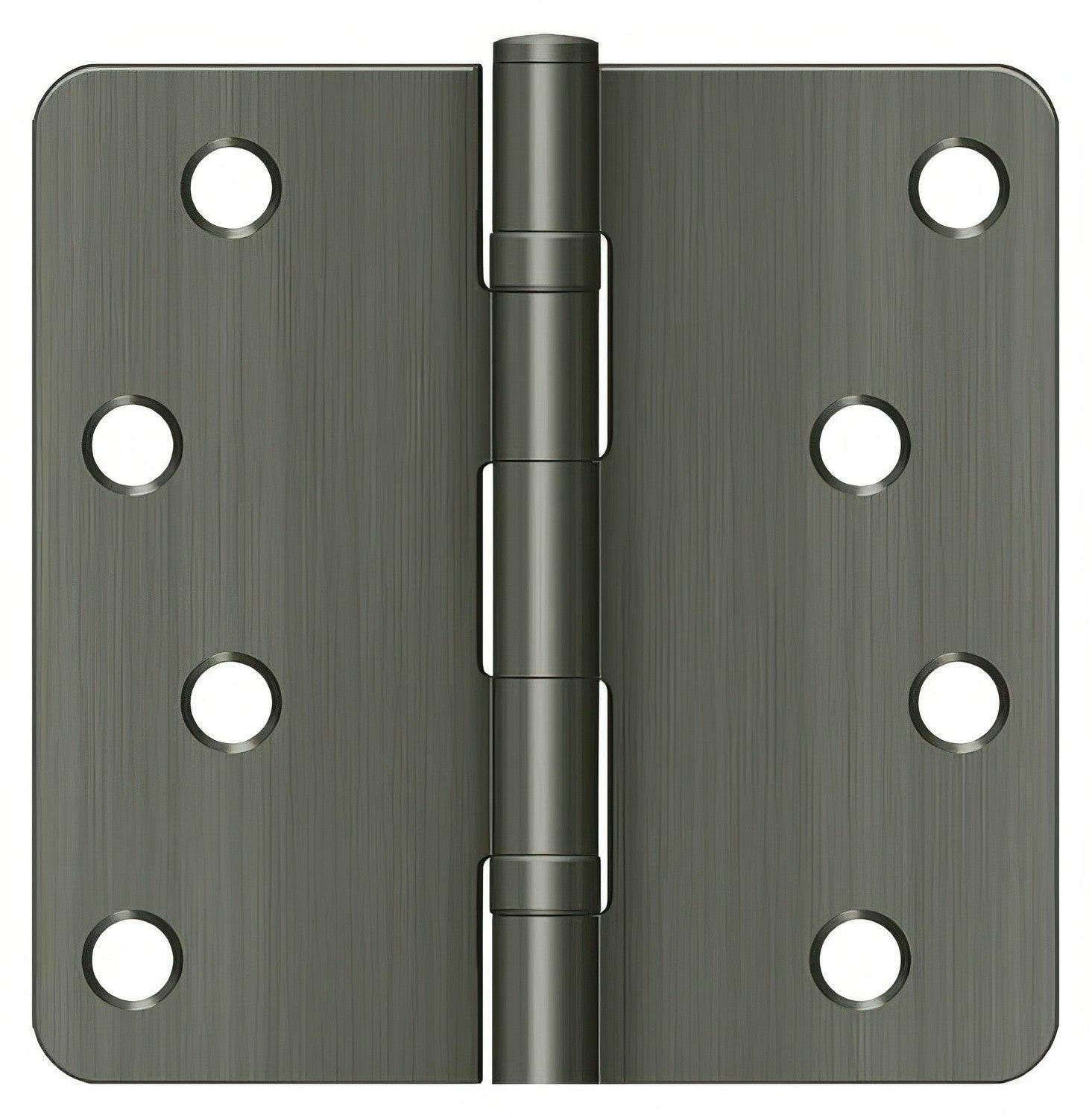 Deltana S44R4BB 4" x 4" Ball Bearing 1/4" Radius Corner Door Hinge - Pair