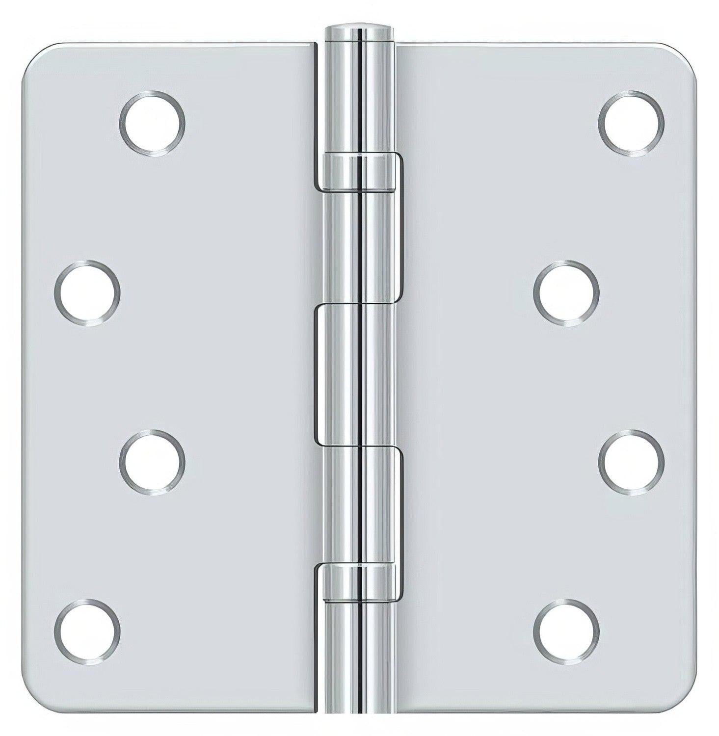 Deltana S44R4BB 4" x 4" Ball Bearing 1/4" Radius Corner Door Hinge - Pair