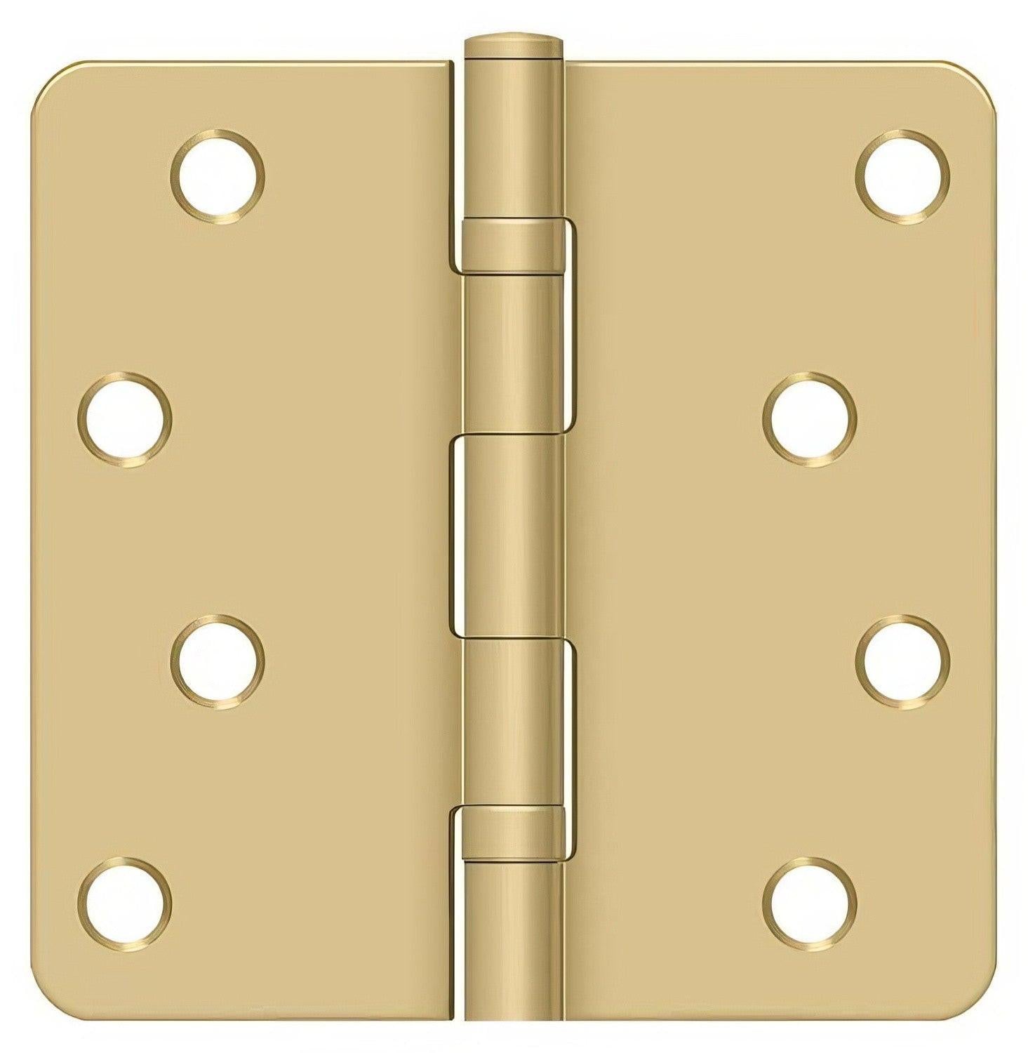 Deltana S44R4BB 4" x 4" Ball Bearing 1/4" Radius Corner Door Hinge - Pair
