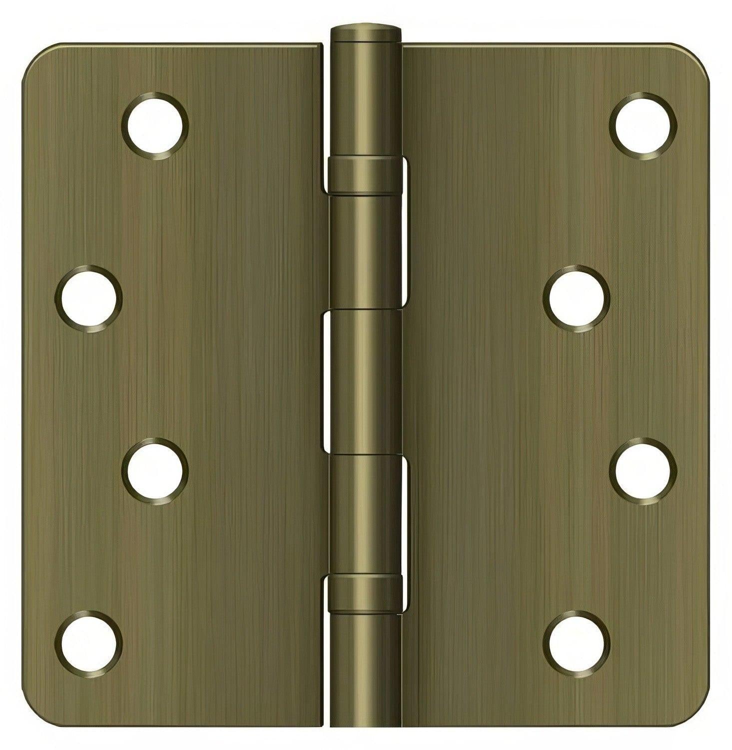 Deltana S44R4BB 4" x 4" Ball Bearing 1/4" Radius Corner Door Hinge - Pair