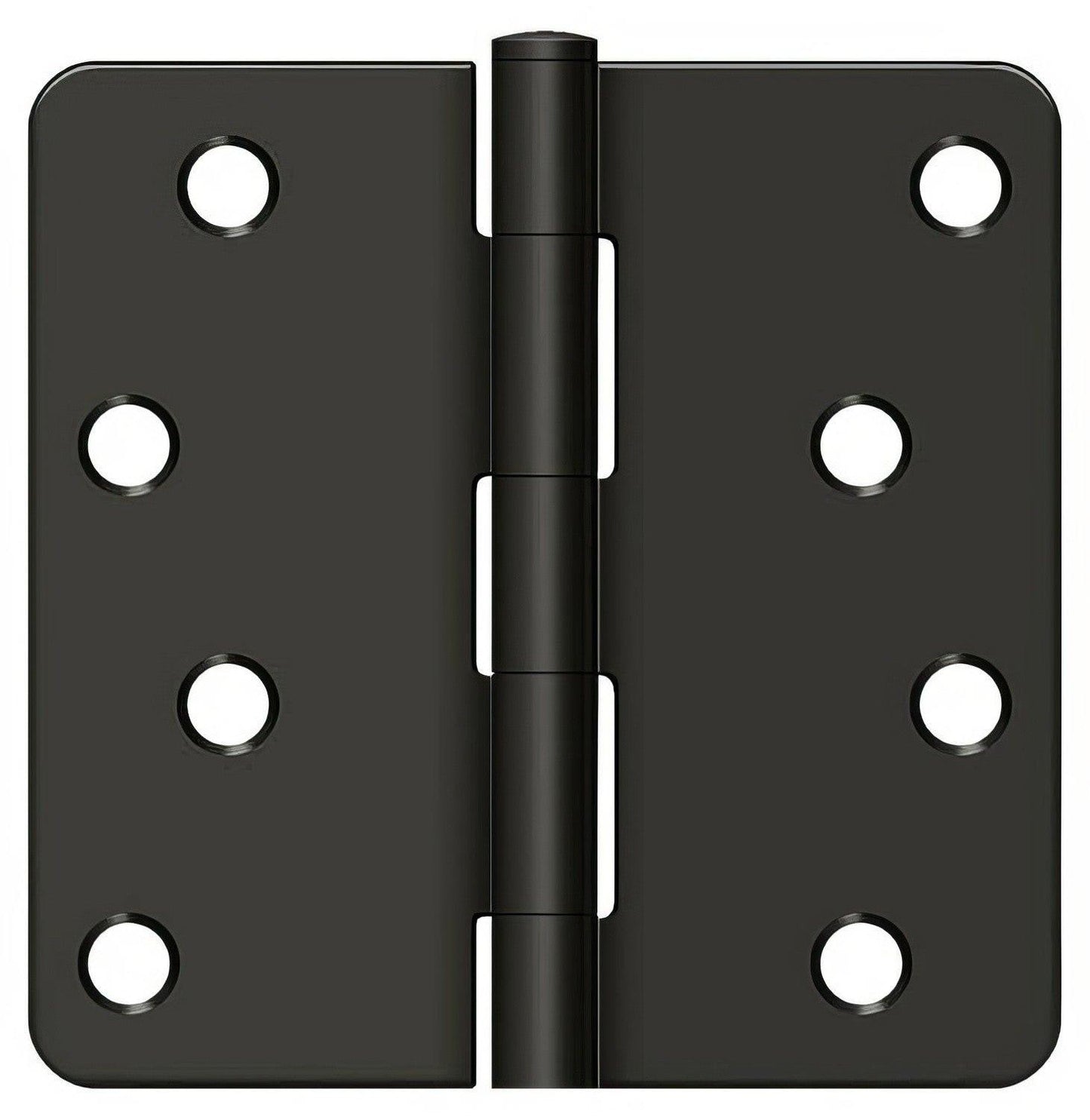 Deltana S44R4BK 4" x 4" Plain Bearing 1/4" Radius Corner Door Hinge - Pair.