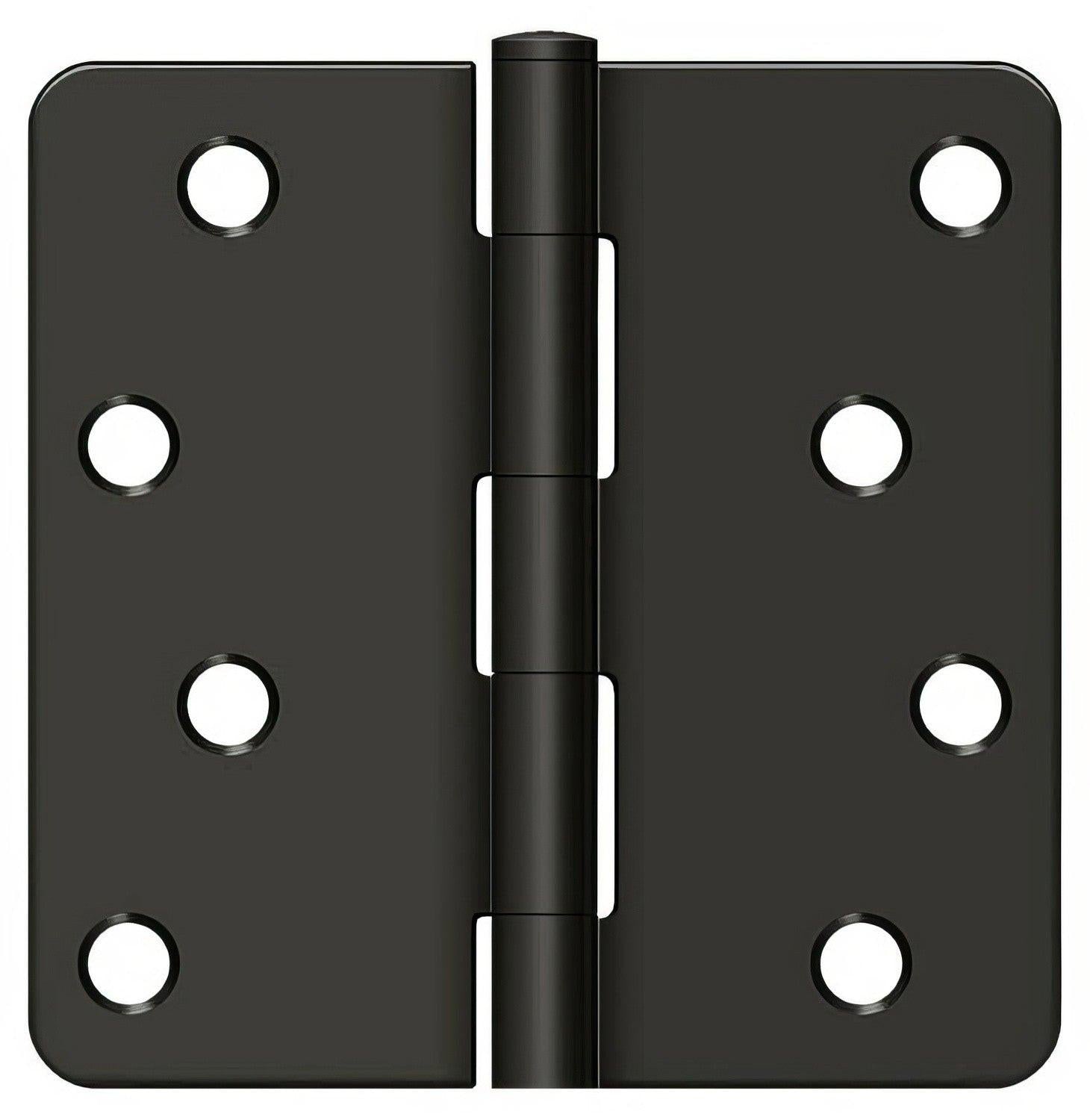 Deltana S44R4BK 4" x 4" Plain Bearing 1/4" Radius Corner Door Hinge - Pair.