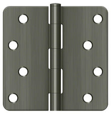 Deltana S44R4BK 4" x 4" Plain Bearing 1/4" Radius Corner Door Hinge - Pair
