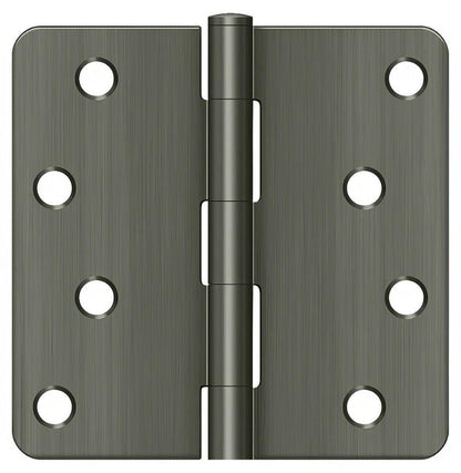 Deltana S44R4BK 4" x 4" Plain Bearing 1/4" Radius Corner Door Hinge - Pair.