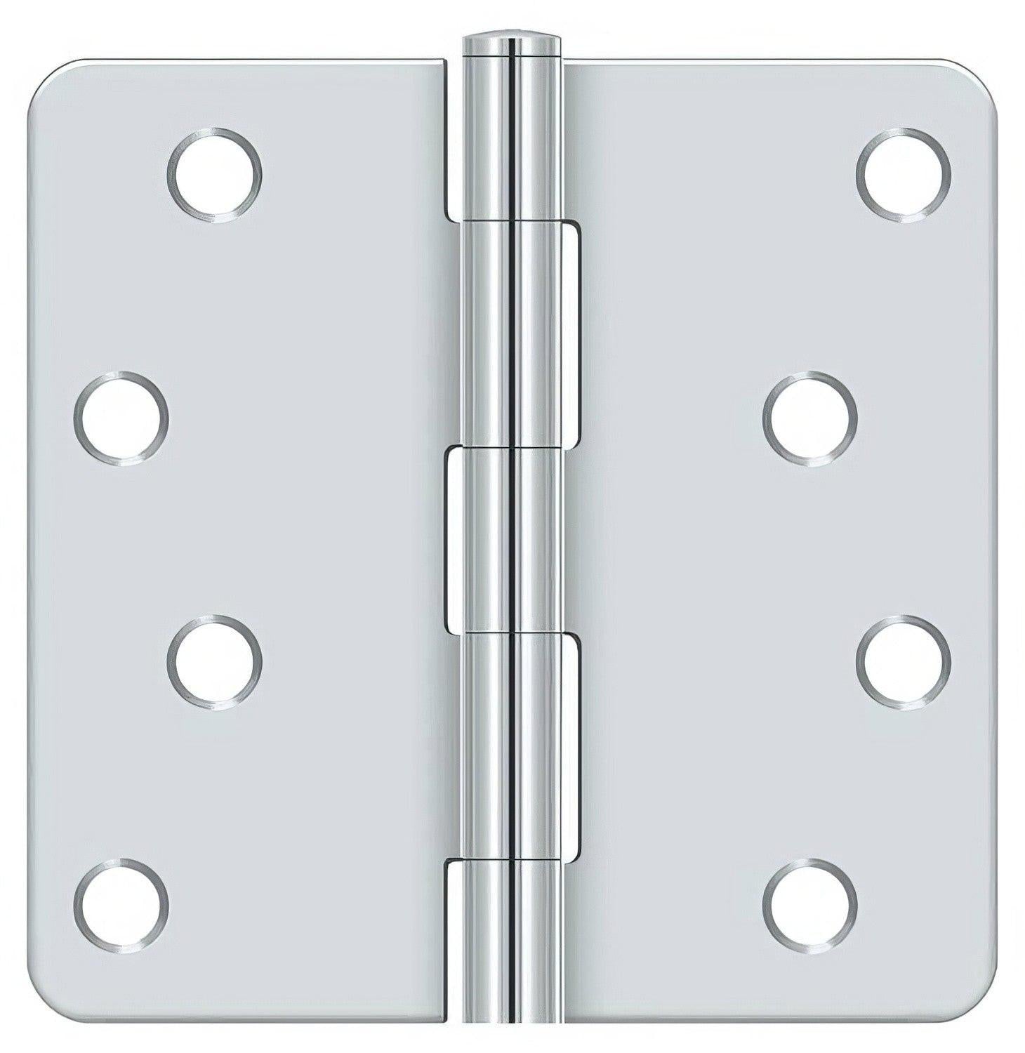 Deltana S44R4BK 4" x 4" Plain Bearing 1/4" Radius Corner Door Hinge - Pair.