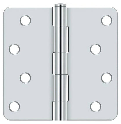 Deltana S44R4BK 4" x 4" Plain Bearing 1/4" Radius Corner Door Hinge - Pair.