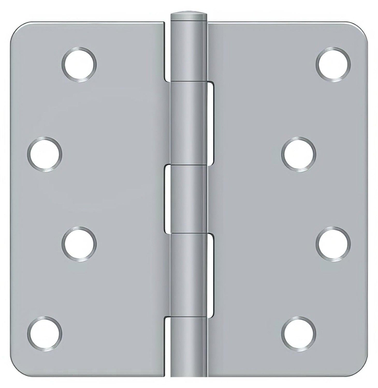 Deltana S44R4BK 4" x 4" Plain Bearing 1/4" Radius Corner Door Hinge - Pair
