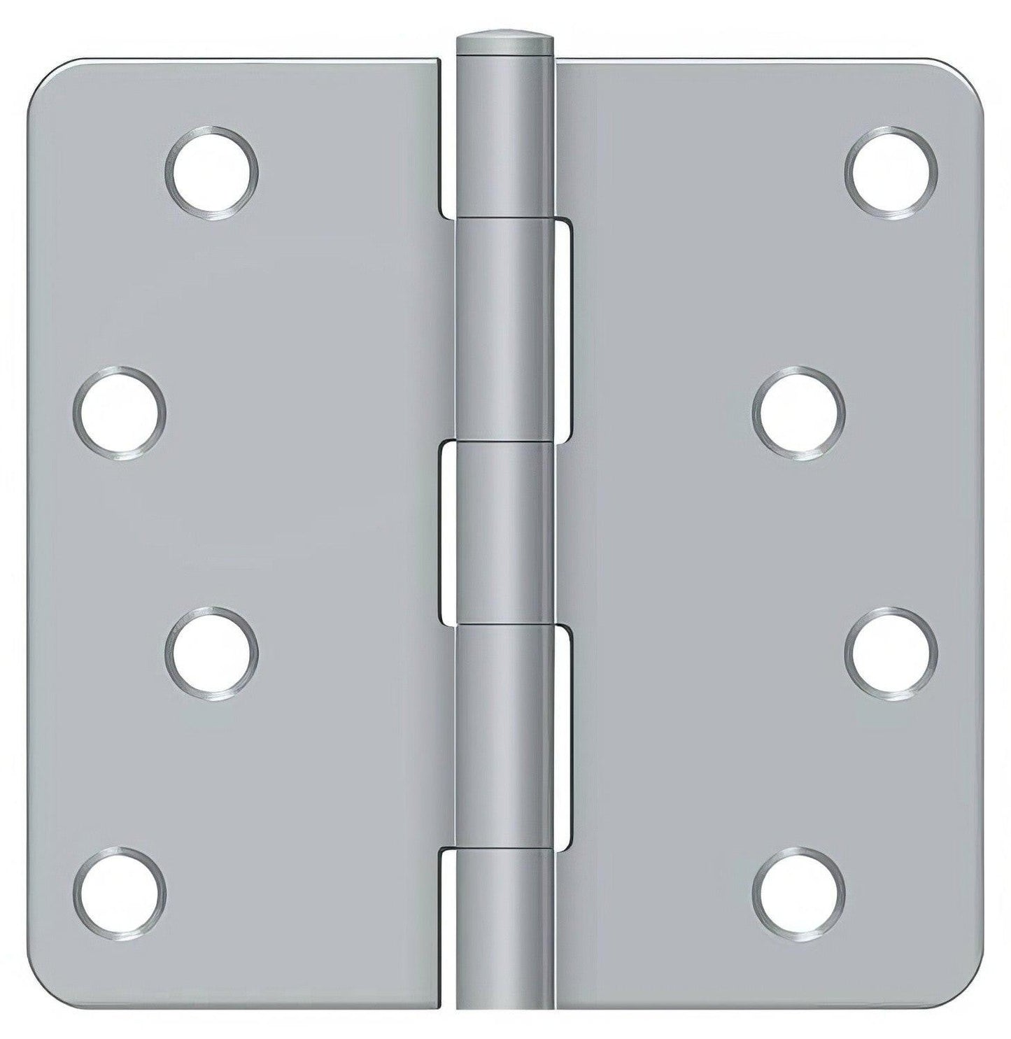 Deltana S44R4BK 4" x 4" Plain Bearing 1/4" Radius Corner Door Hinge - Pair.