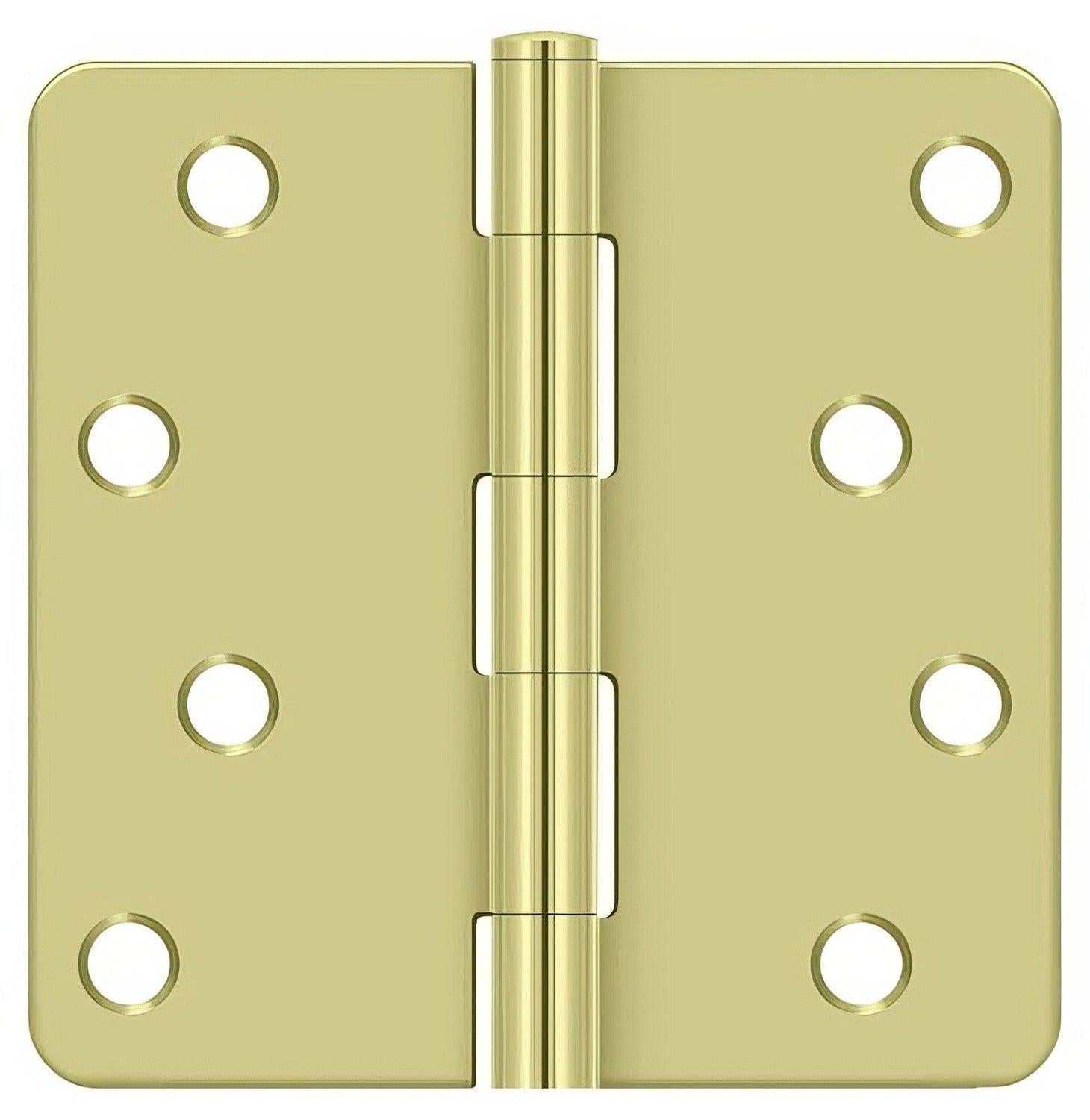 Deltana S44R4BK 4" x 4" Plain Bearing 1/4" Radius Corner Door Hinge - Pair