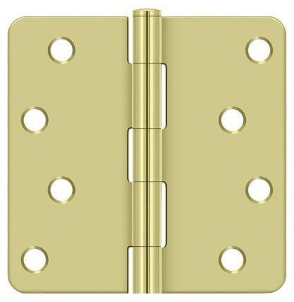 Deltana S44R4BK 4" x 4" Plain Bearing 1/4" Radius Corner Door Hinge - Pair