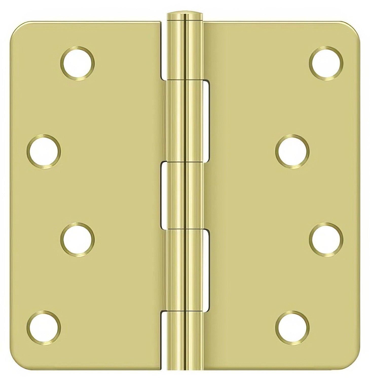 Deltana S44R4BK 4" x 4" Plain Bearing 1/4" Radius Corner Door Hinge - Pair.