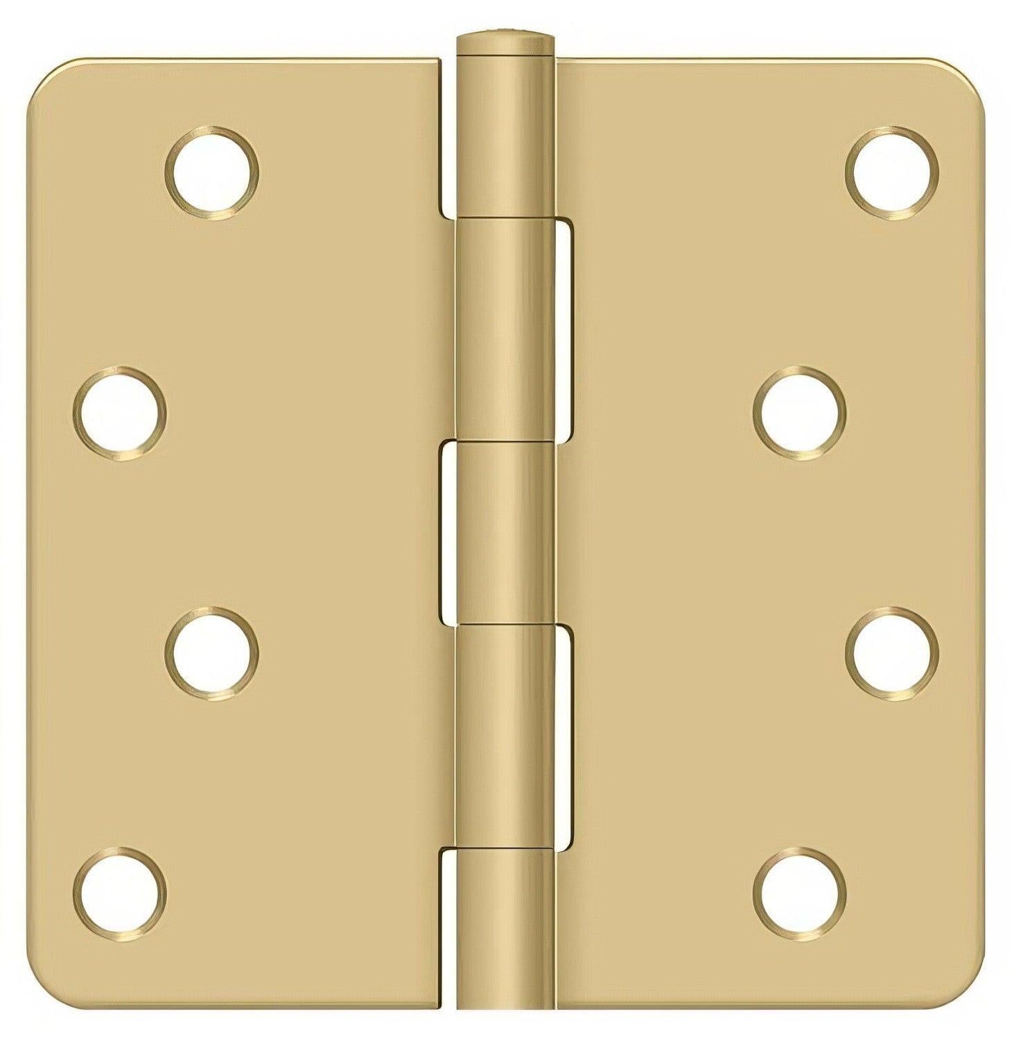 Deltana S44R4BK 4" x 4" Plain Bearing 1/4" Radius Corner Door Hinge - Pair.
