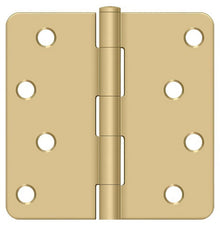 Deltana S44R4BK 4" x 4" Plain Bearing 1/4" Radius Corner Door Hinge - Pair.