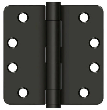 Deltana S44R4HD 4" x 4" Plain Bearing 1/4" Radius Corner Door Hinge - Pair