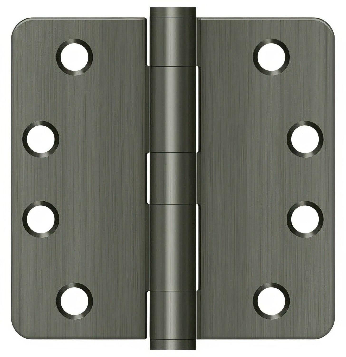 Deltana S44R4HD 4" x 4" Plain Bearing 1/4" Radius Corner Door Hinge - Pair
