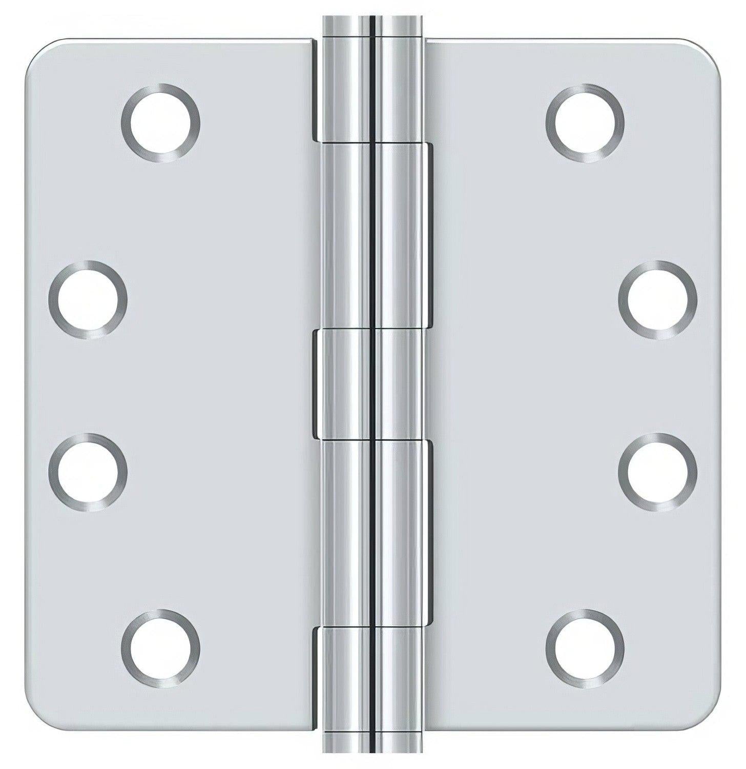 Deltana S44R4HD 4" x 4" Plain Bearing 1/4" Radius Corner Door Hinge - Pair