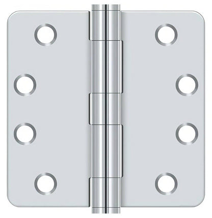 Deltana S44R4HD 4" x 4" Plain Bearing 1/4" Radius Corner Door Hinge - Pair