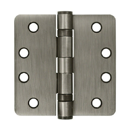 Deltana S44R4HDB 4" x 4" Ball Bearing 1/4" Radius Corner Door Hinge - Pair