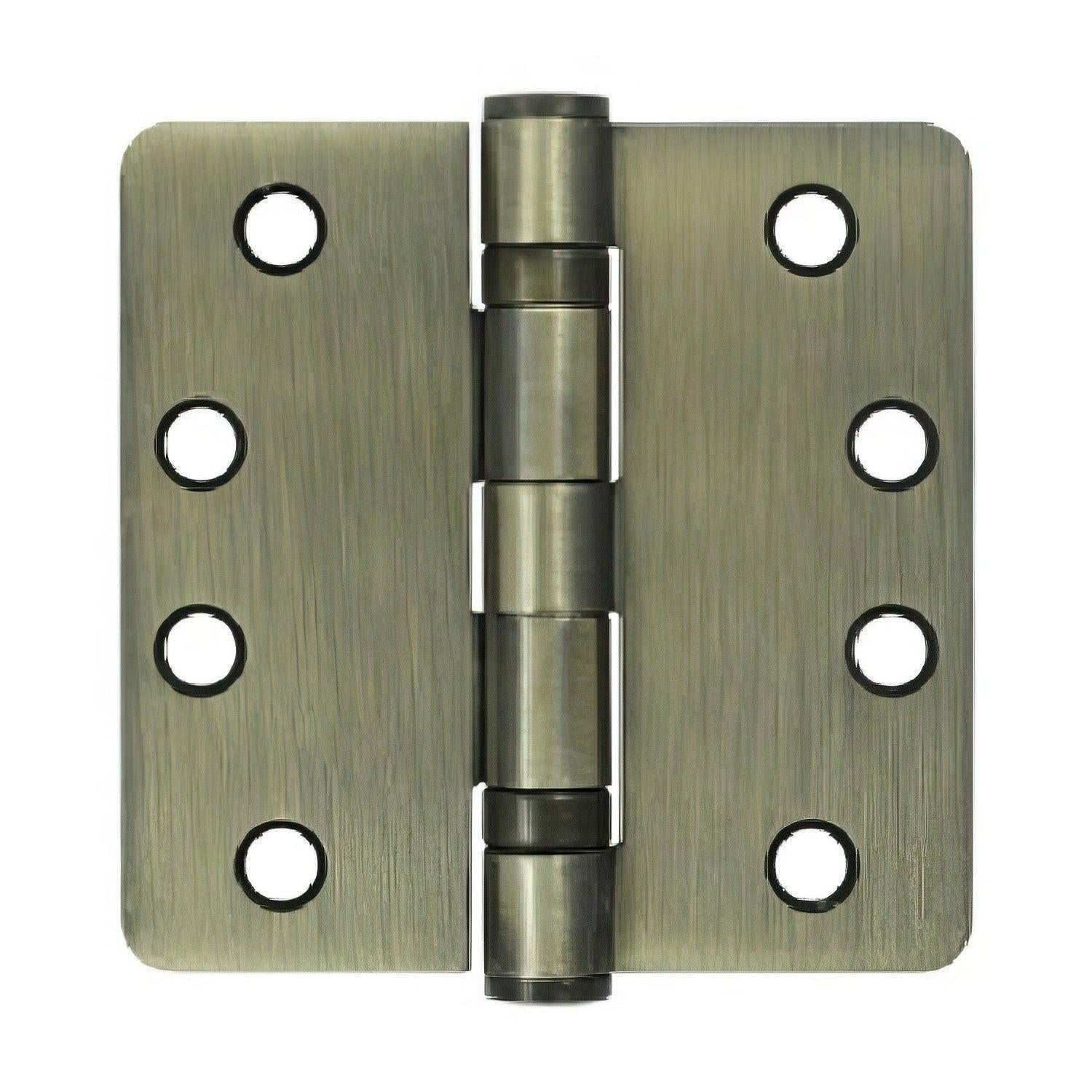 Deltana S44R4HDB 4" x 4" Ball Bearing 1/4" Radius Corner Door Hinge - Pair