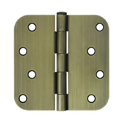 Deltana S44R5 4" x 4" Plain Bearing 5/8" Radius Corner Door Hinge - Pair.