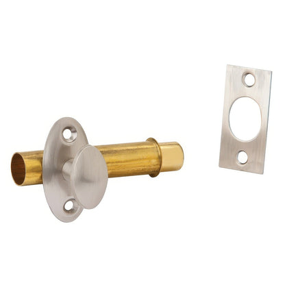 Ives S48B Brass and Steel Mortise Door Bolt 2-1/2" x 9/16" Case 1/2" Throw.