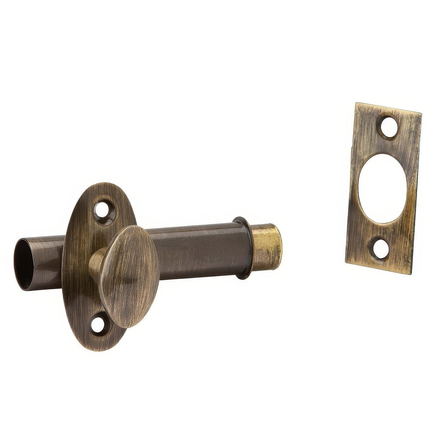 Ives S48B Brass and Steel Mortise Door Bolt 2-1/2" x 9/16" Case 1/2" Throw.