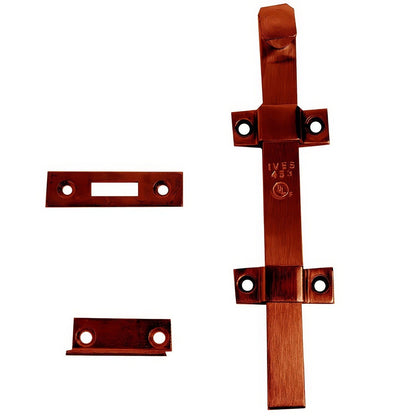 Ives SB453-12 Heavy Duty Steel Top and Bottom Strike UL Listed Surface Bolt 12" Length with 1-13/16" Throw.