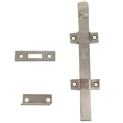 Ives SB453-12 Heavy Duty Steel Top and Bottom Strike UL Listed Surface Bolt 12" Length with 1-13/16" Throw