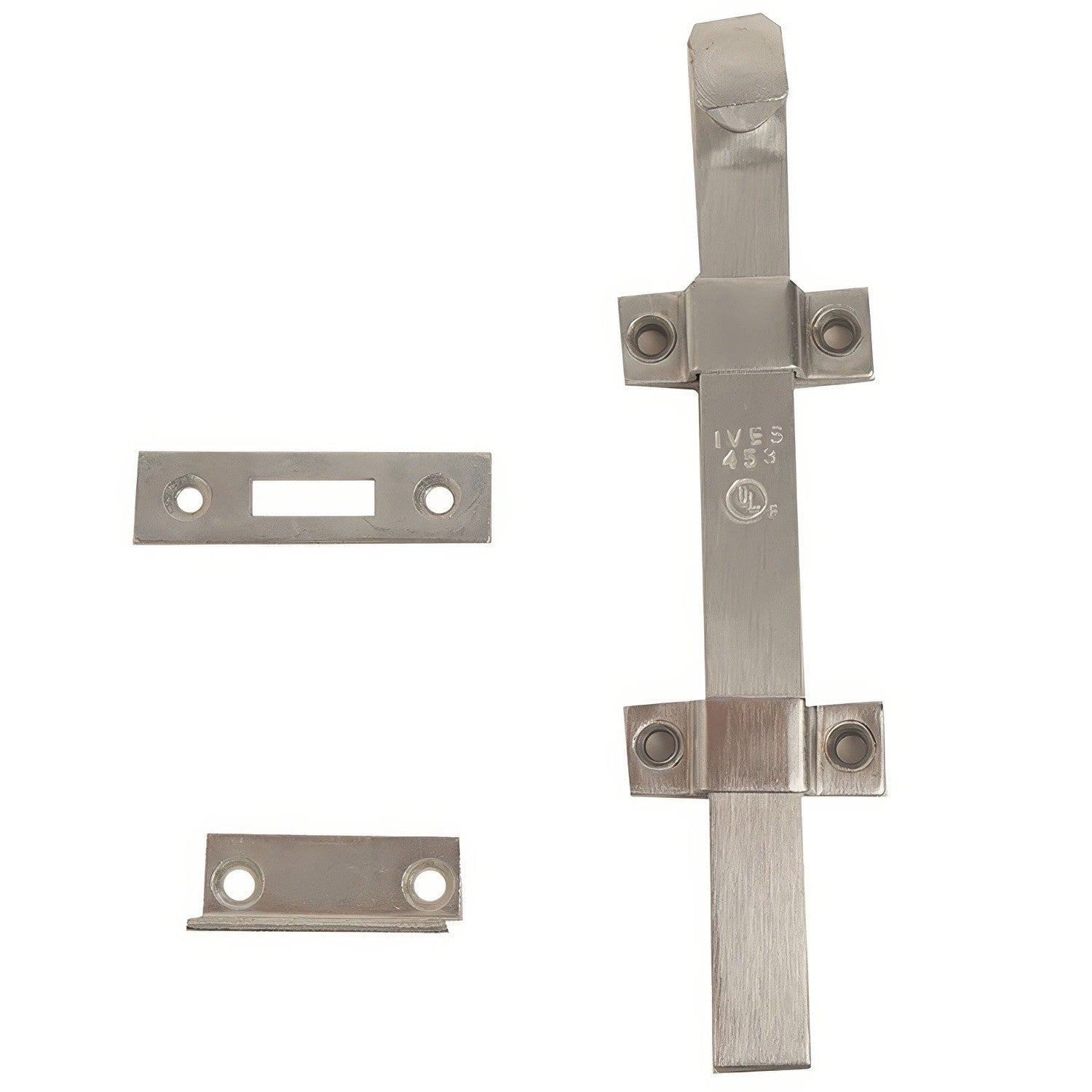 Ives SB453-12 Heavy Duty Steel Top and Bottom Strike UL Listed Surface Bolt 12" Length with 1-13/16" Throw.