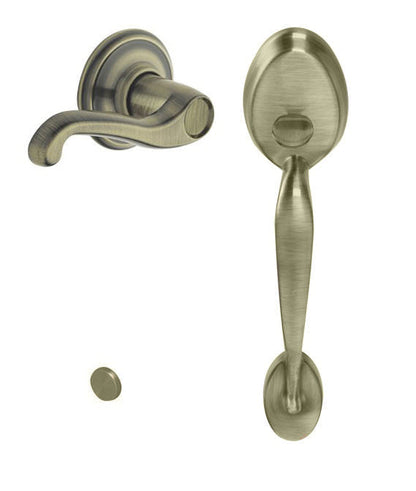 Schlage FE285-PLY-FLA-RH Plymouth Lower Handleset for Electronic Keypad with Flair Interior Right Hand Lever.