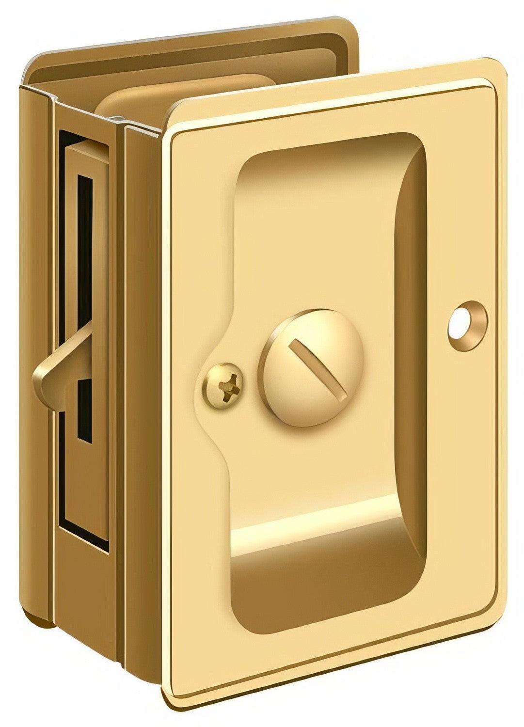 Deltana SDLA325 3-1/4" x 2-1/4" HD Privacy Pocket Door Lock.
