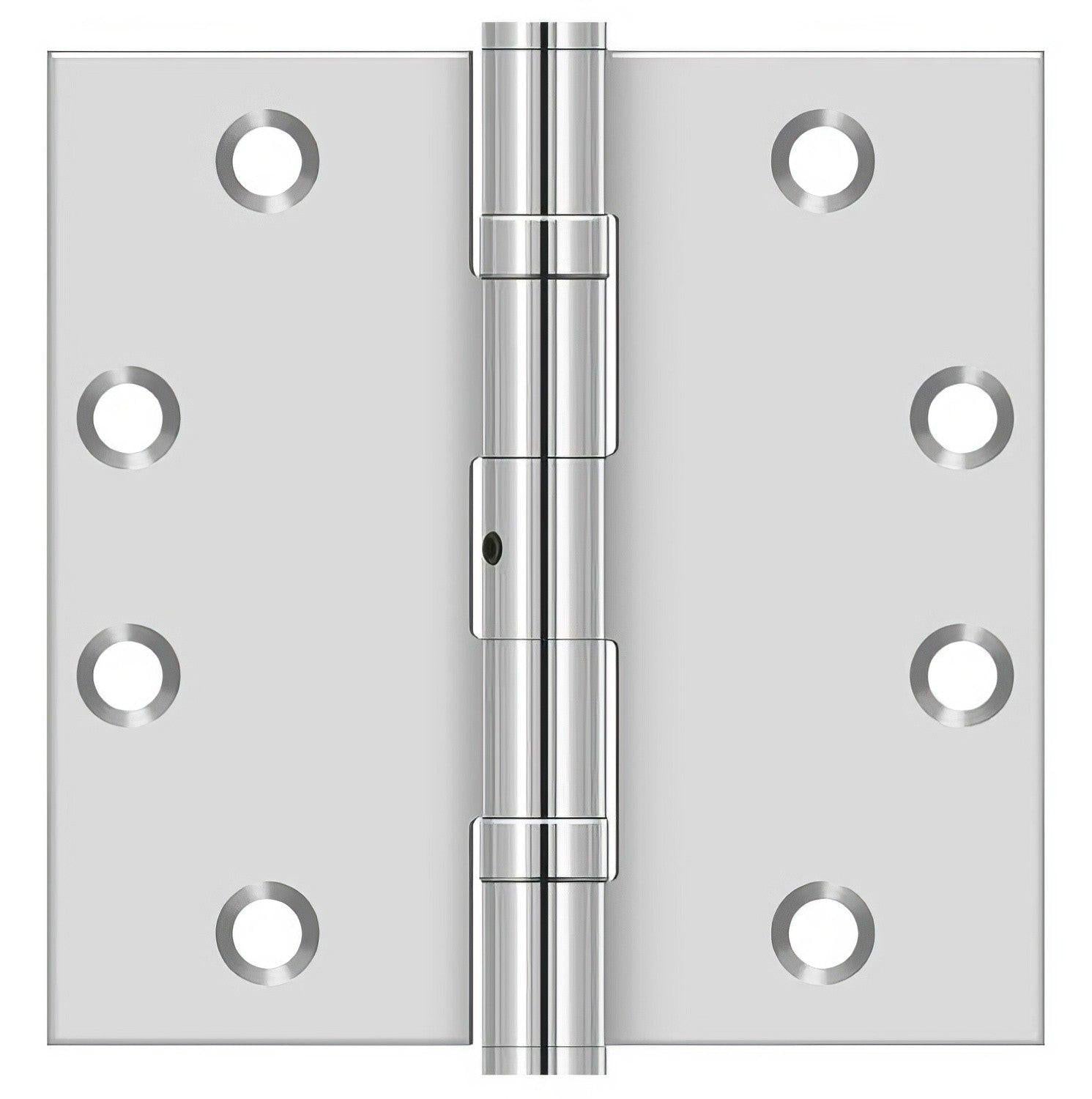 Deltana SS45NBU 4-1/2" x 4-1/2" Stainless Steel Square Corner Ball Bearing Door Hinge NRP