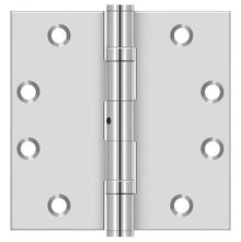 Deltana SS45NBU 4-1/2" x 4-1/2" Stainless Steel Square Corner Ball Bearing Door Hinge NRP