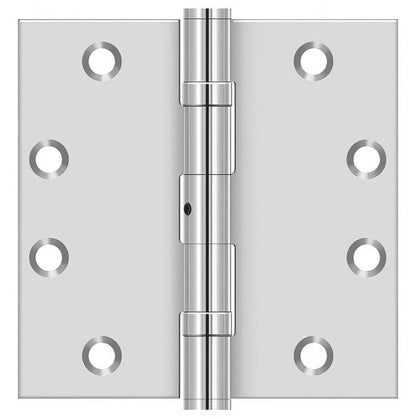Deltana SS45NBU 4-1/2" x 4-1/2" Stainless Steel Square Corner Ball Bearing Door Hinge NRP