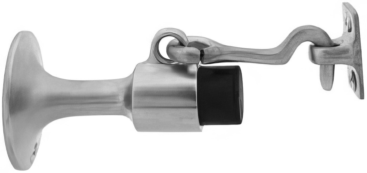 Ives WS445 Cast Brass or Aluminum Wall Door Stop with Manual Hold-Open Hook 5 3/4" Engaged Projection