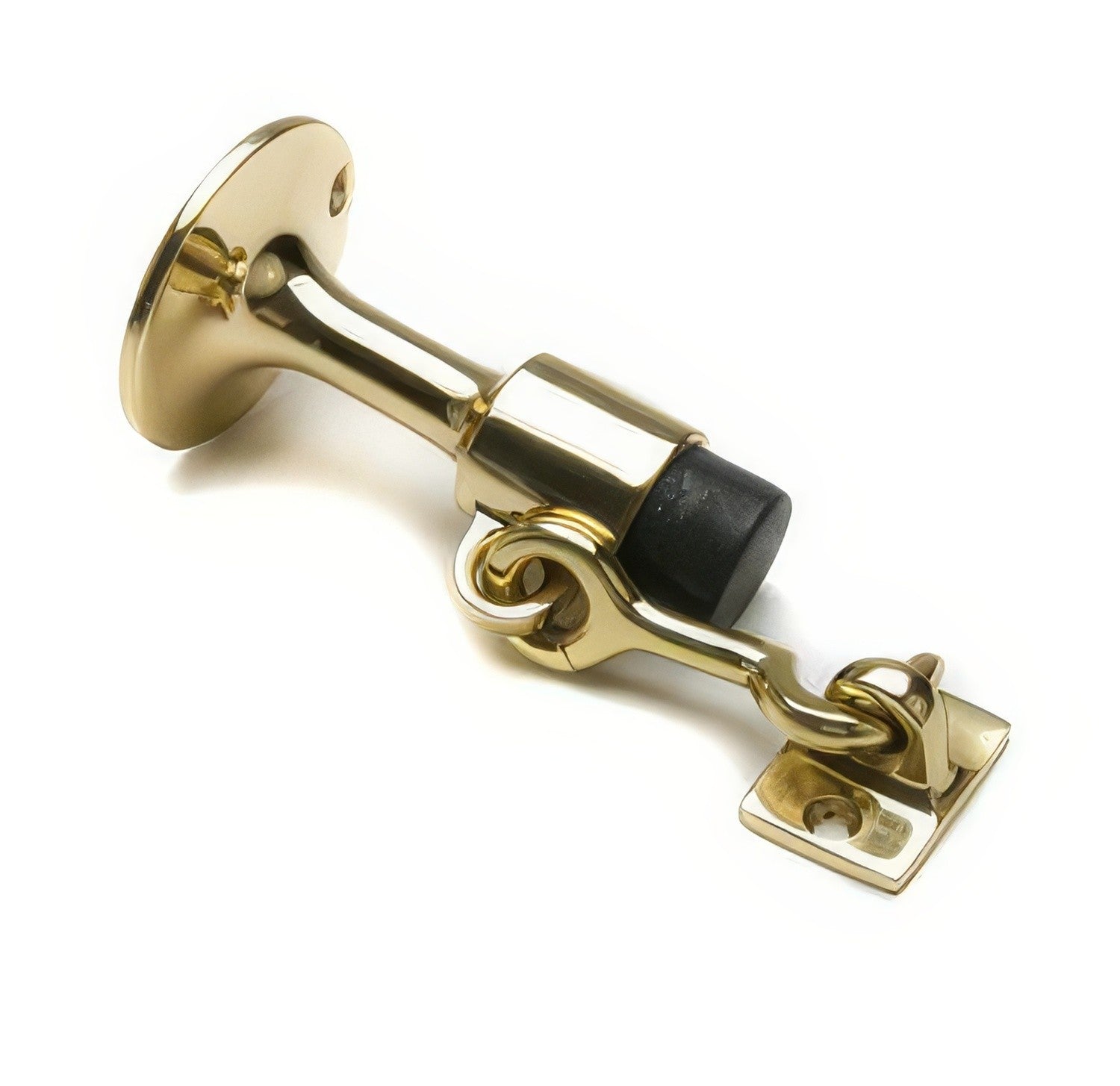 Ives WS445 Cast Brass or Aluminum Wall Door Stop with Manual Hold-Open Hook 5 3/4" Engaged Projection