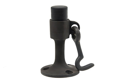 Ives WS449 Cast Brass or Aluminum Wall Door stop with Manual Hold-Open Hook 5-3/4" Projection Using Wood Screws