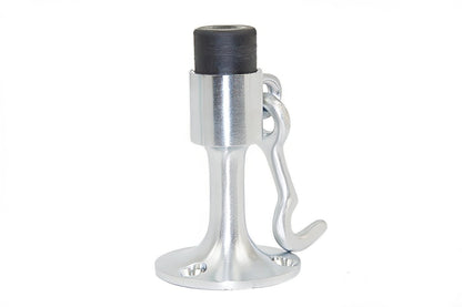 Ives WS449 Cast Brass or Aluminum Wall Door stop with Manual Hold-Open Hook 5-3/4" Projection Using Wood Screws